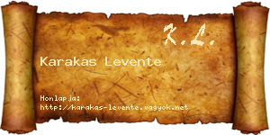 Karakas Levente névjegykártya